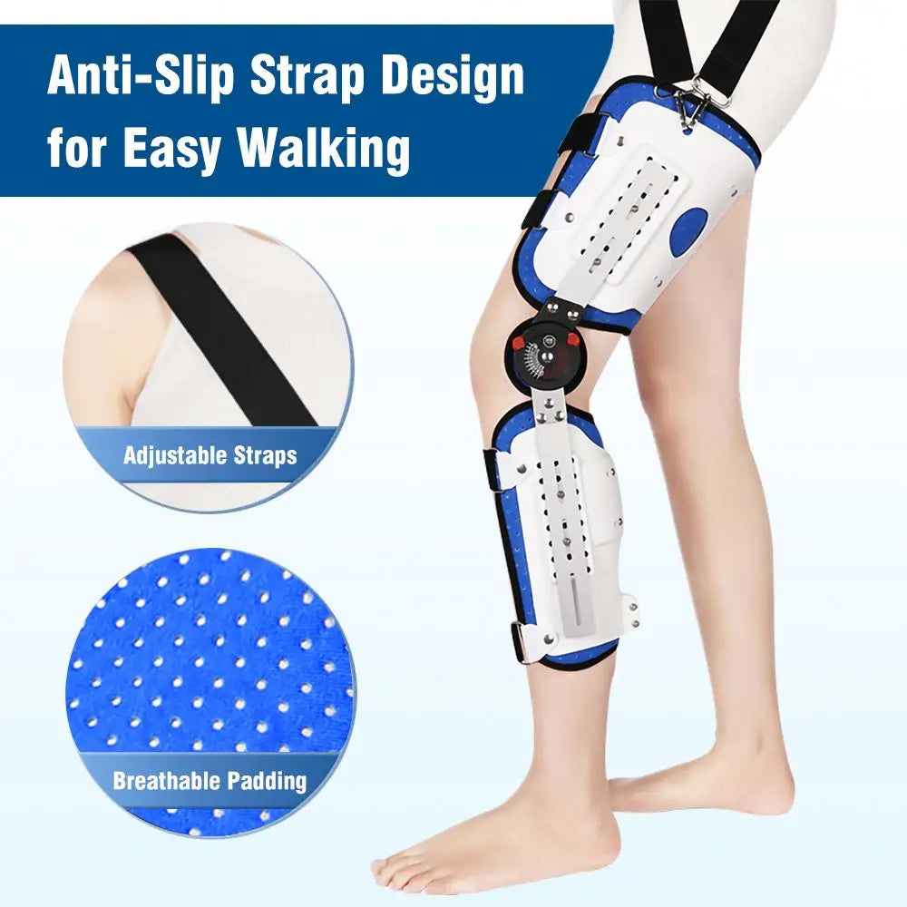 Durable Fixed Joint Stabilizer Thigh Knee Leg Support Brace with Ankle Foot Orthosis for Comfort and Stability