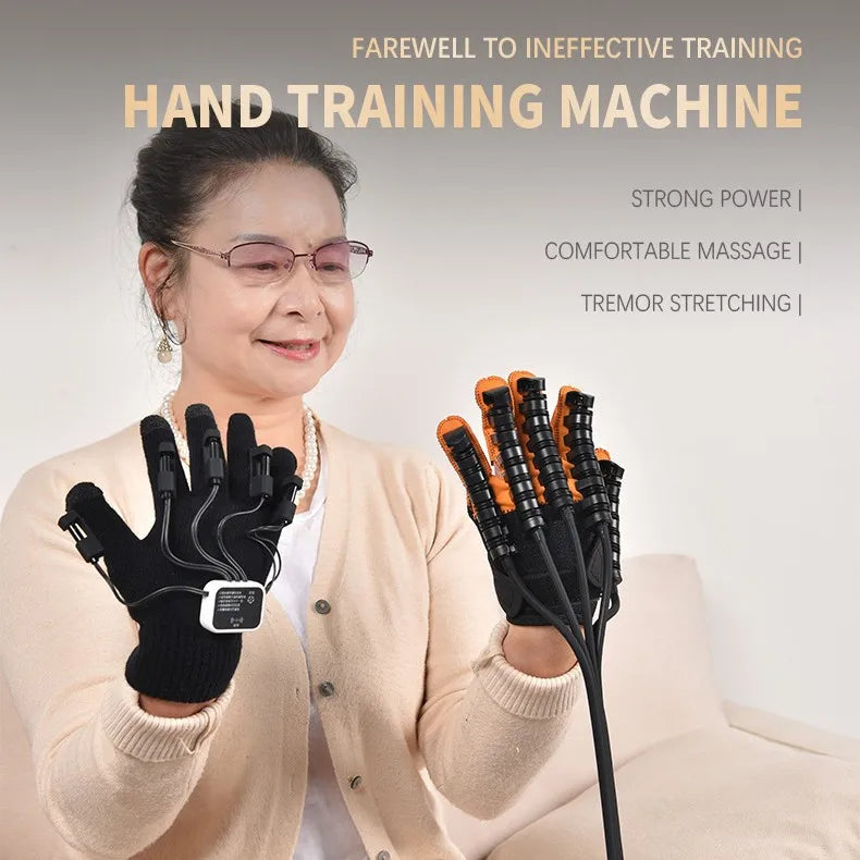 LCD Screen Robotic Hand Therapy Glove 5 Modes 15 Strength Levels Wireless Mirror Training